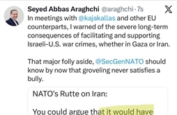 I.R. Iran, Ministry of Foreign Affairs- Iranian FM says warned European officials against supporting US Israeli war crimes
